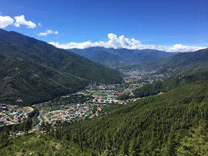 Aussicht auf das Thimphu-Tal und die Stadt